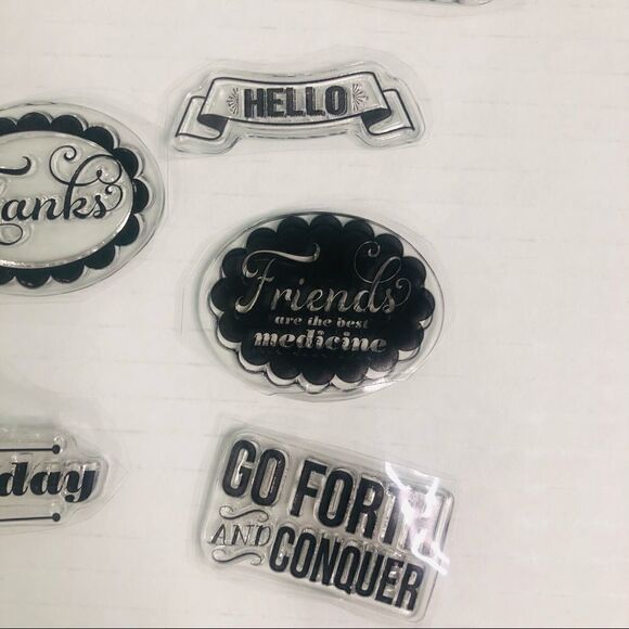 clear stamps words happy birthday hello good luck lot of 10 crafts journaling - Picture 2 of 6